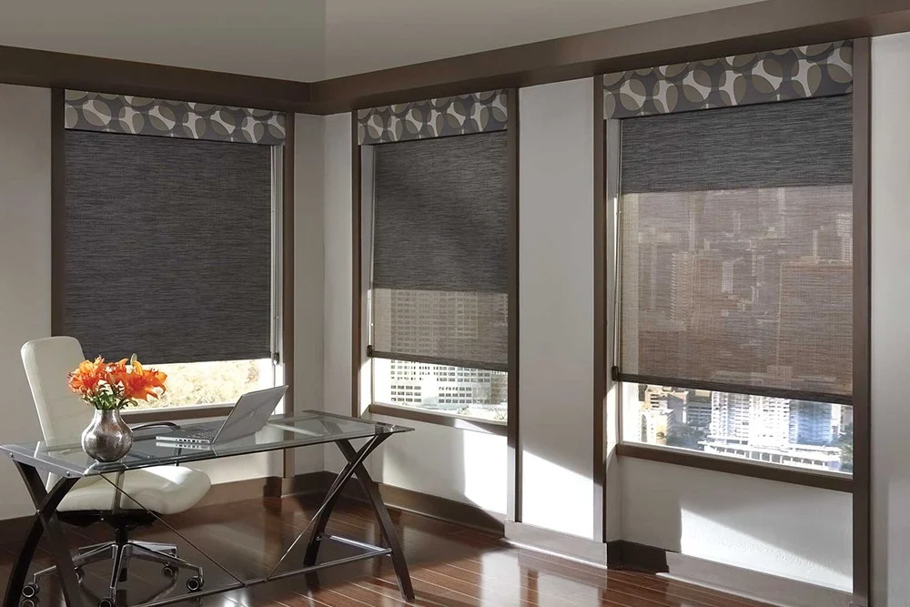 Roller shades installed